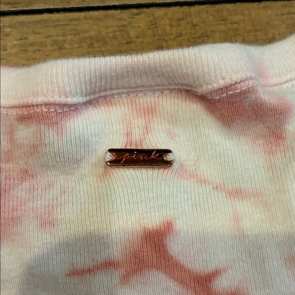 PINK Victoria's Secret Pink & White Tie-Dye Crop Tee - Picture 4 of 4